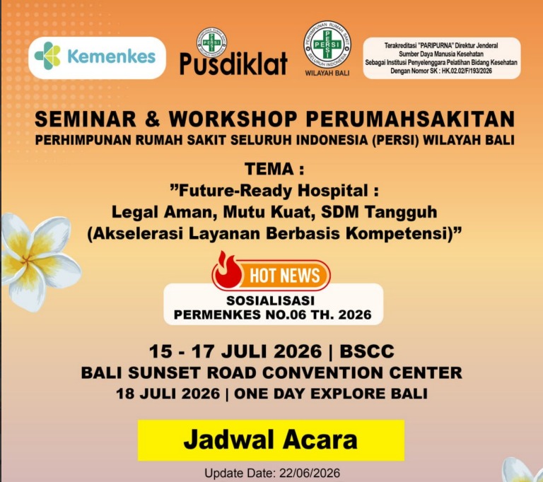 PERSI Bali Gelar Seminar dan Workshop Perumahsakitan 2026: Mewujudkan Future-Ready Hospital melalui SDM Unggul, Mutu Layanan, dan Kepastian Hukum