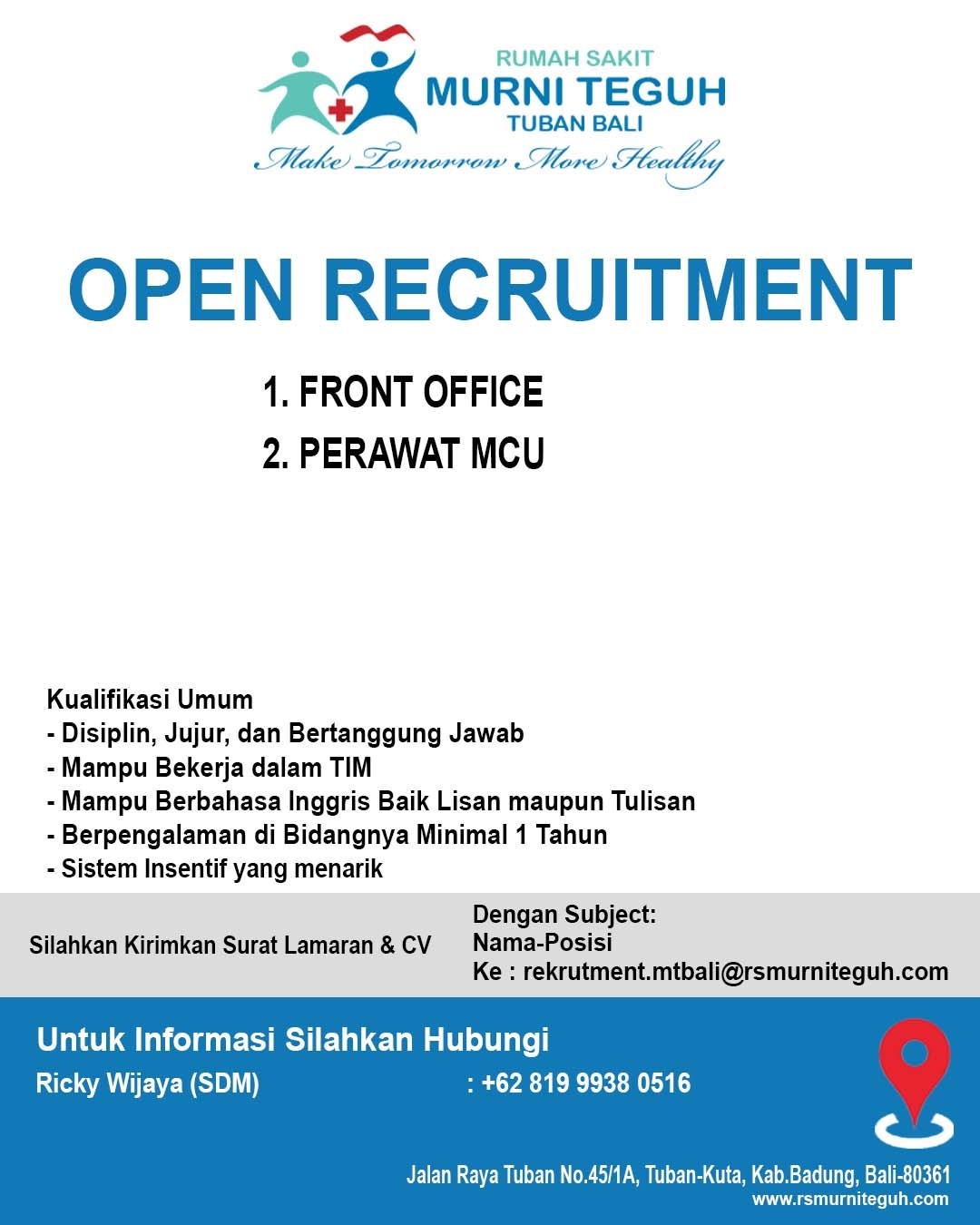 Open Recruitment Perawat MCU