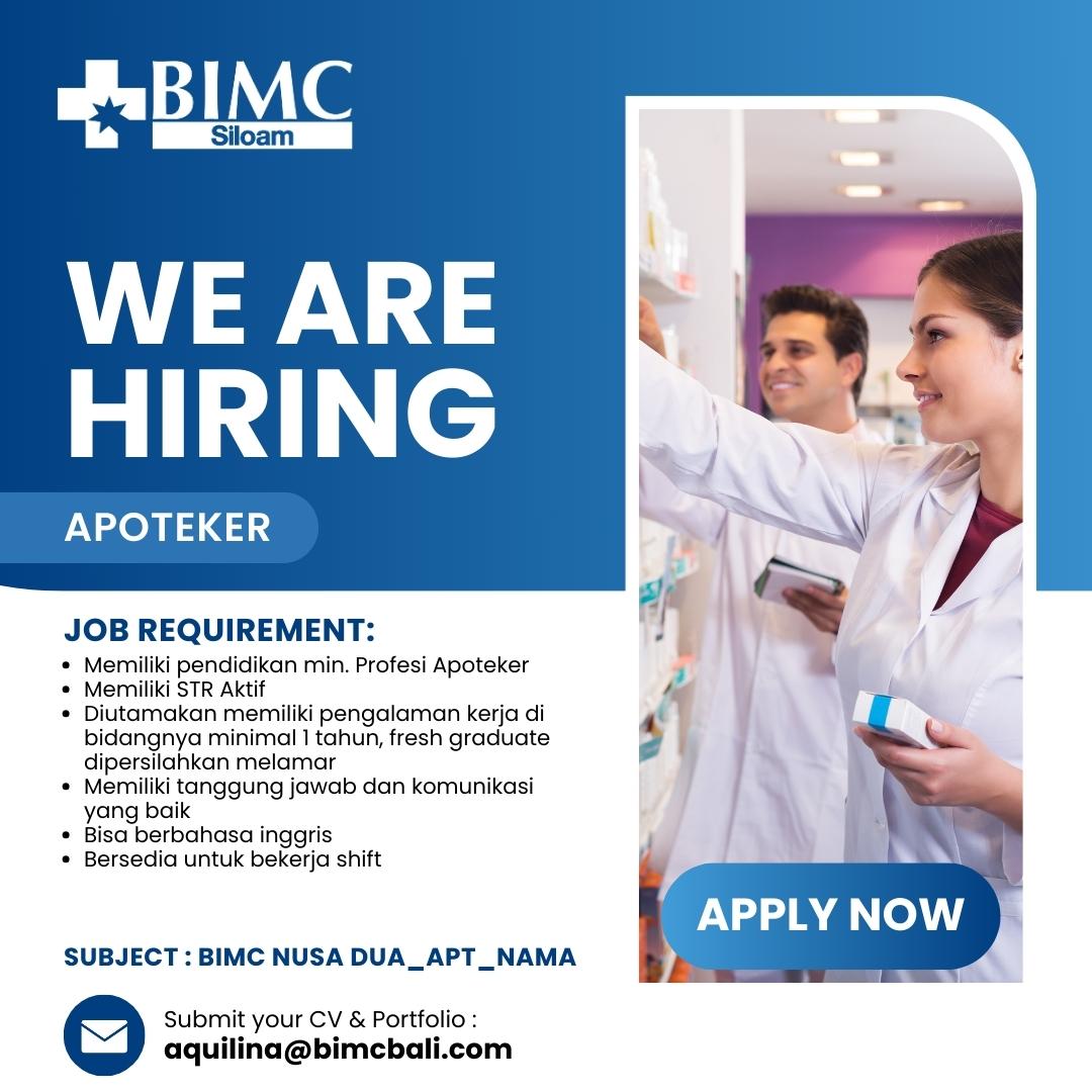 We Are Hiring (Apoteker)