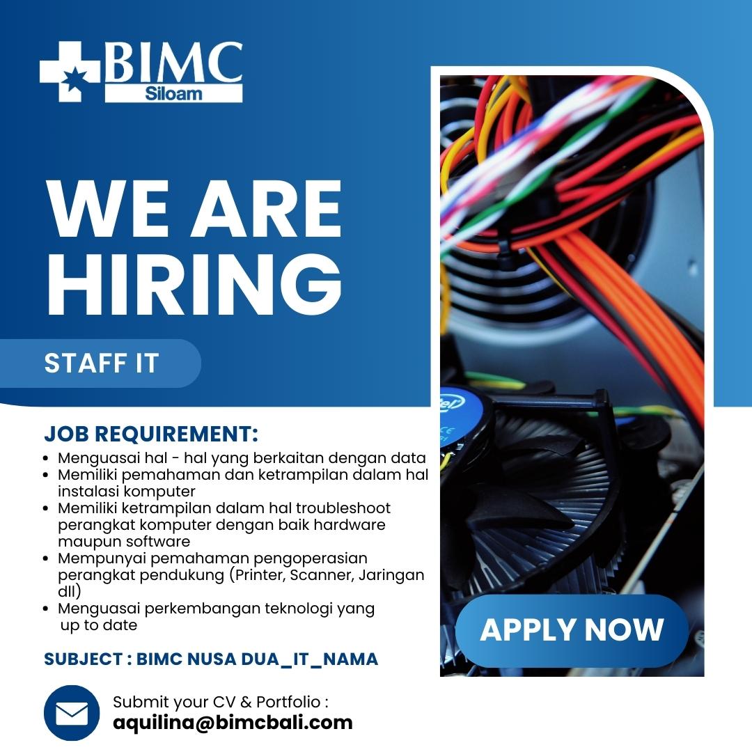 We Are Hiring (Staff IT)