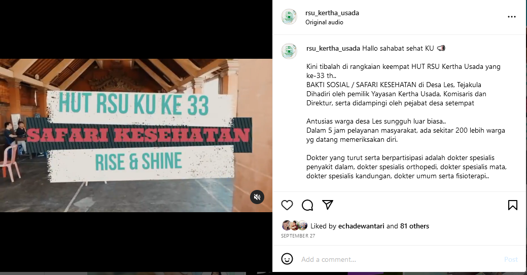 BAKTI SOSIAL / SAFARI KESEHATAN di Desa Les, Tejakula
